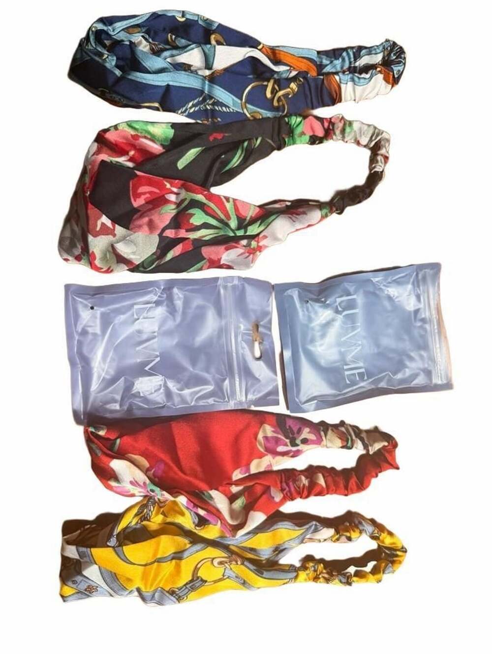 LUUVME Headband Set 4 Pack Silk Satin Twist Headbands